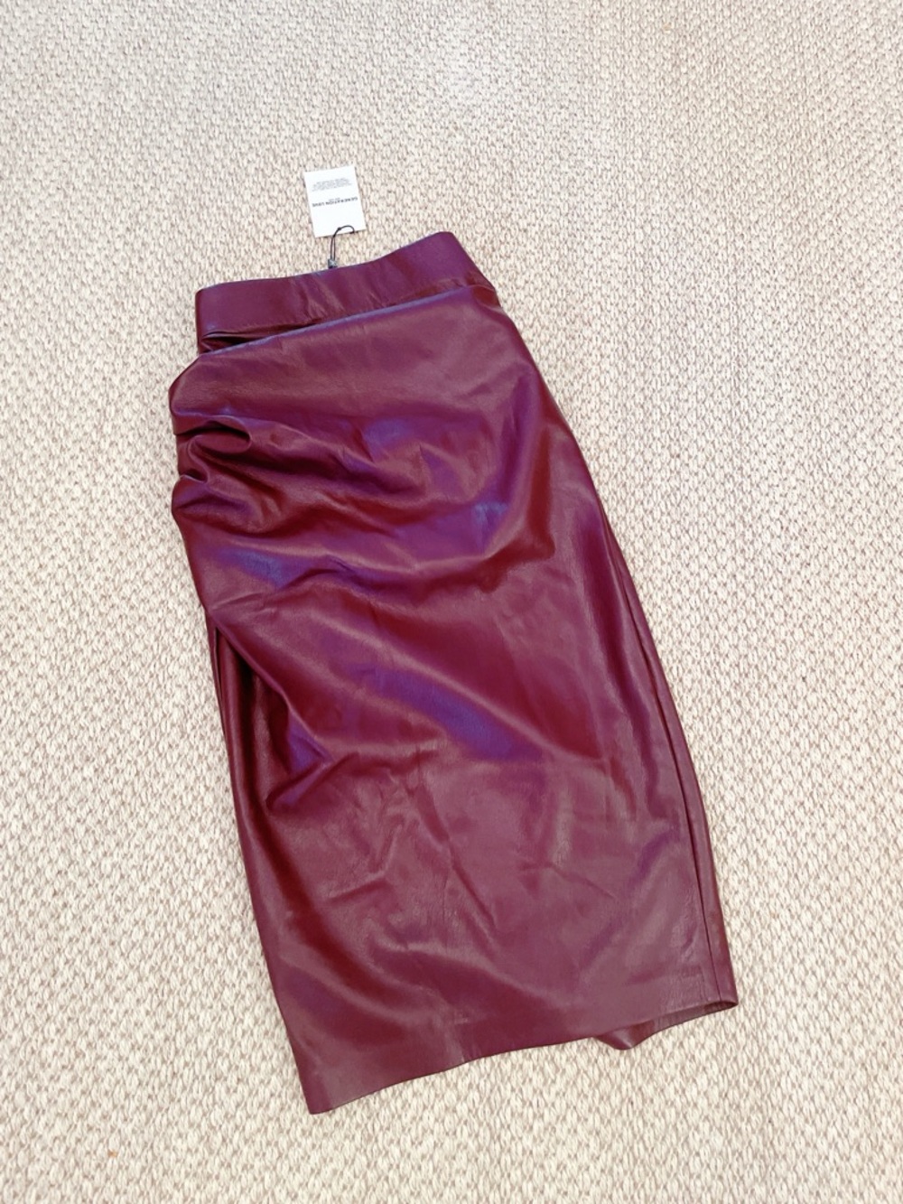 Generation Love Gina Vegan Leather Midi Skirt Cabernet Plum Burgundy XS NWT - Picture 7 of 9